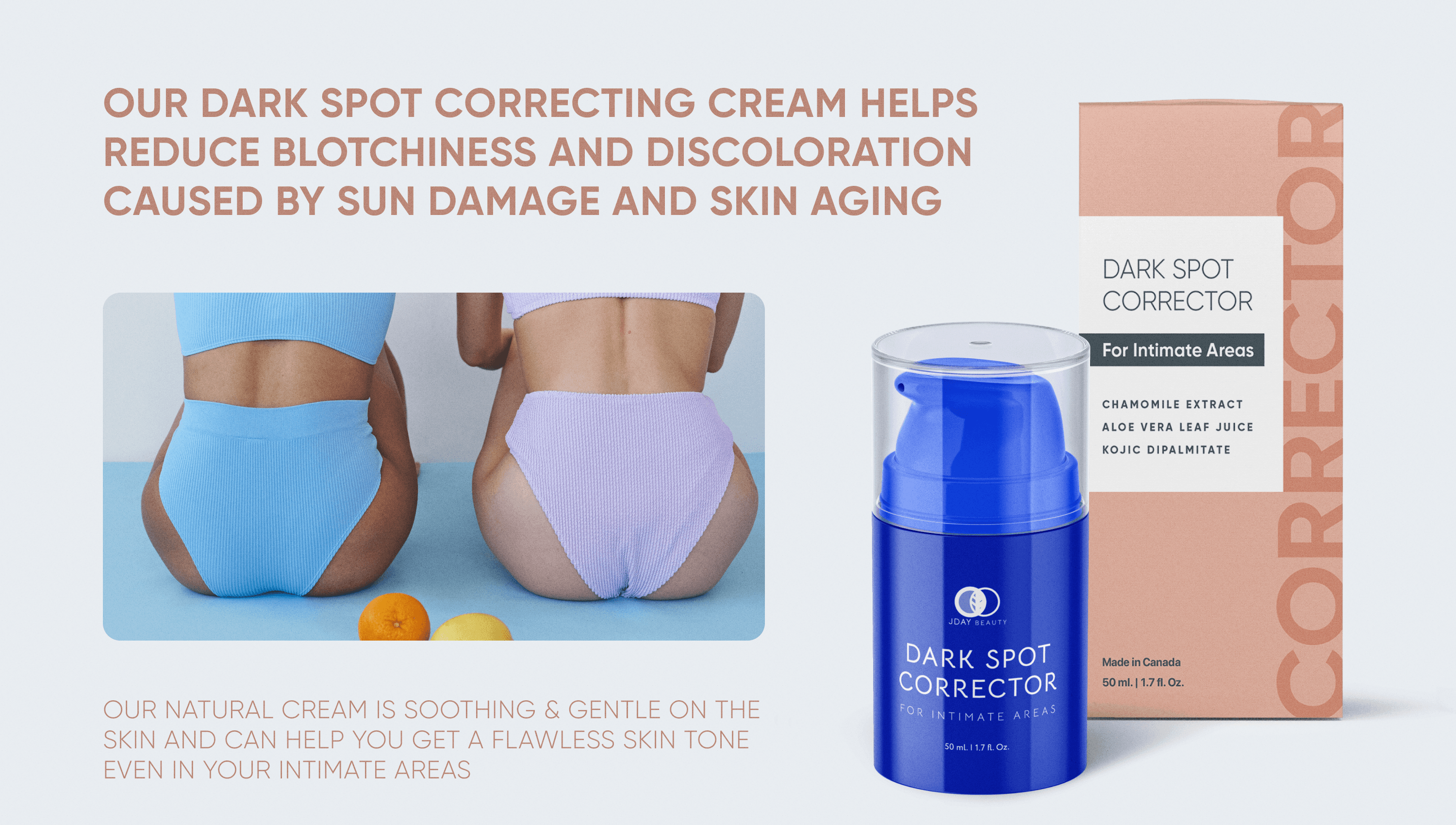 Dark Spot Corrector for intimate areas: blotchiness and discoloration, the bottle and its box