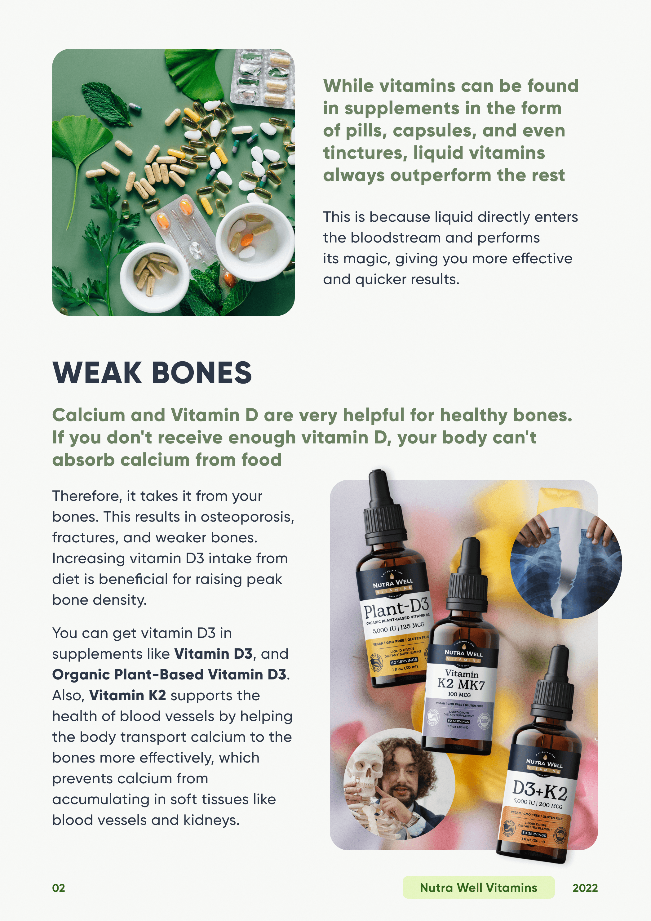 Supplement guide, page 2: weak bones, calcium and vitamin D