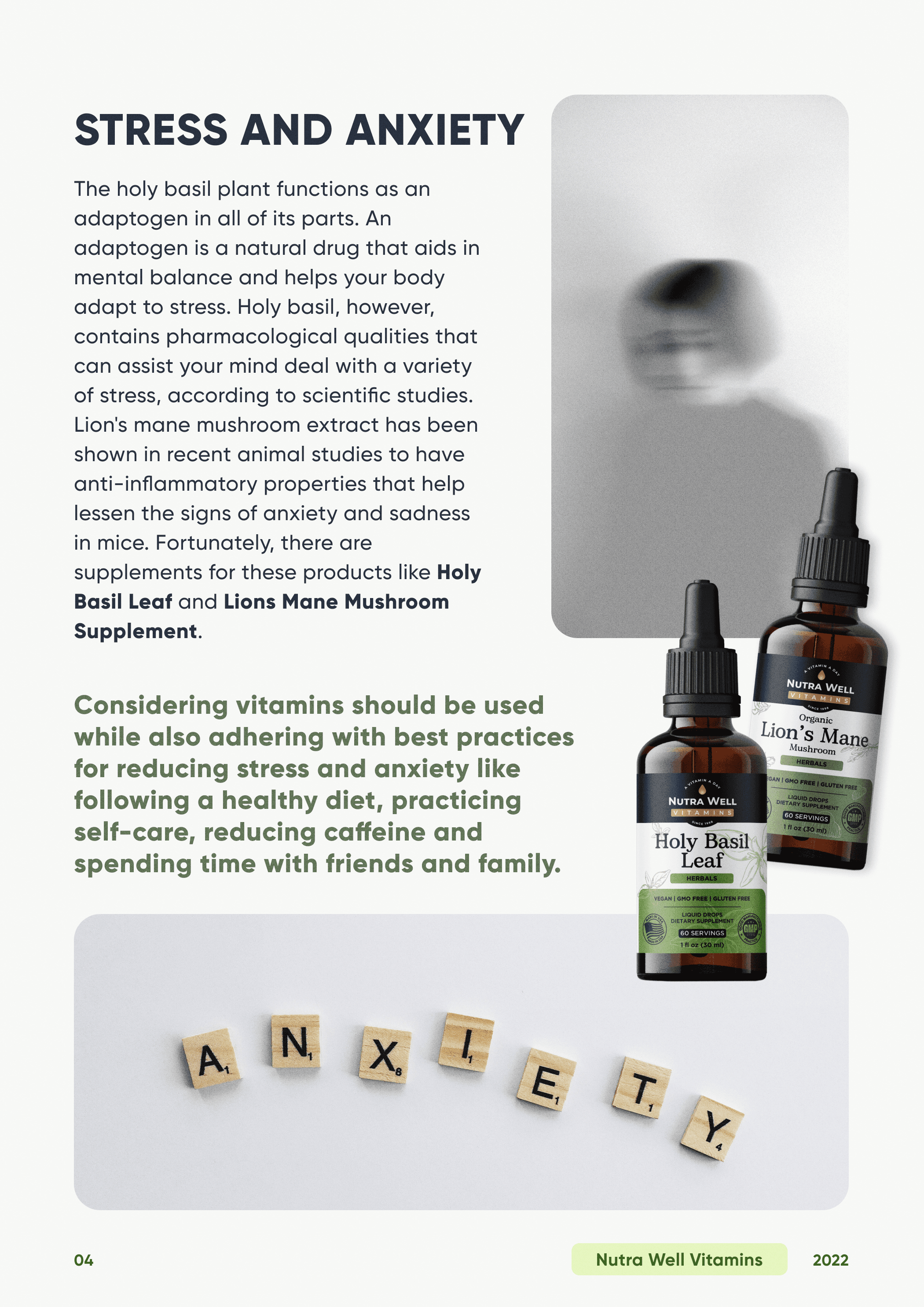 Supplement guide, page 5: stress and anxiety