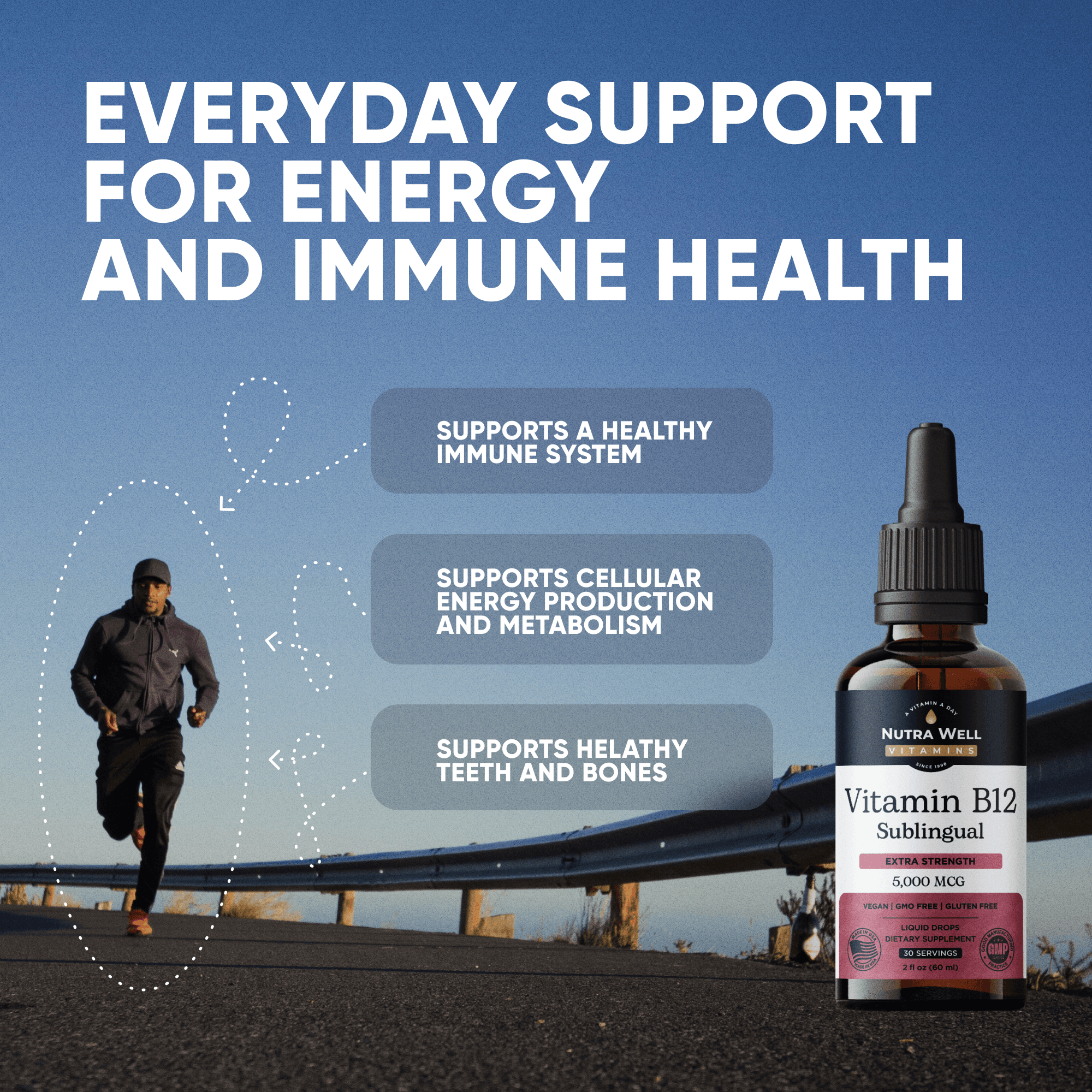 Vitamin B12 listing picture: Everyday support for energy and immune health