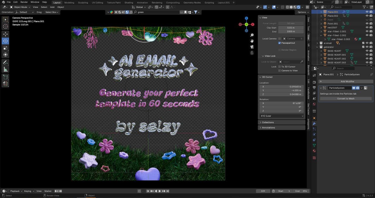 The last frame in Blender: generate your perfect template in 60 seconds, by Selzy