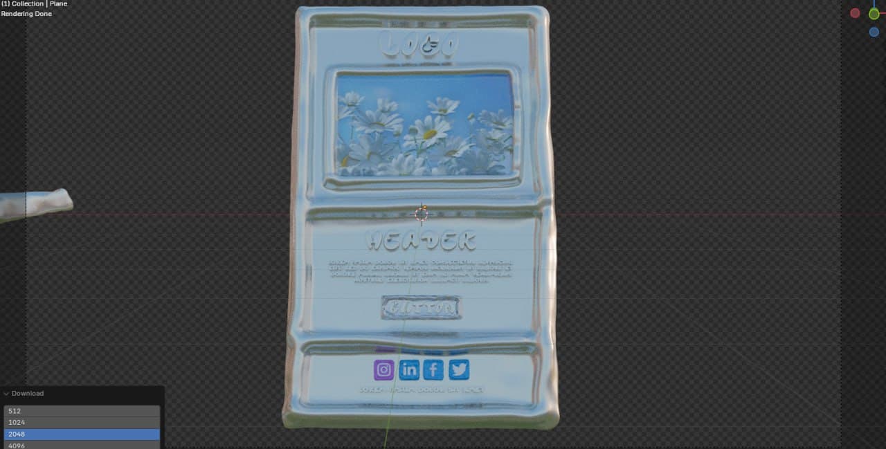 A pale blue render of the email template