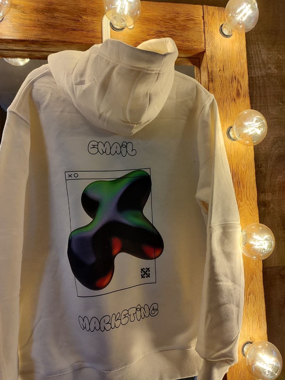 Cream Selzy hoodie from the back: email marketing