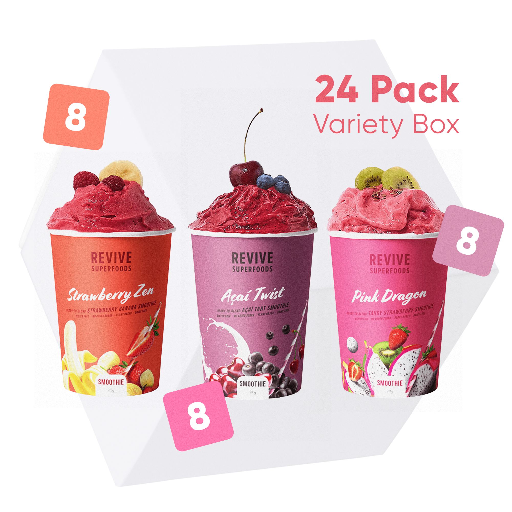 Revive Superfoods 24 pack variety box, the main listing picture