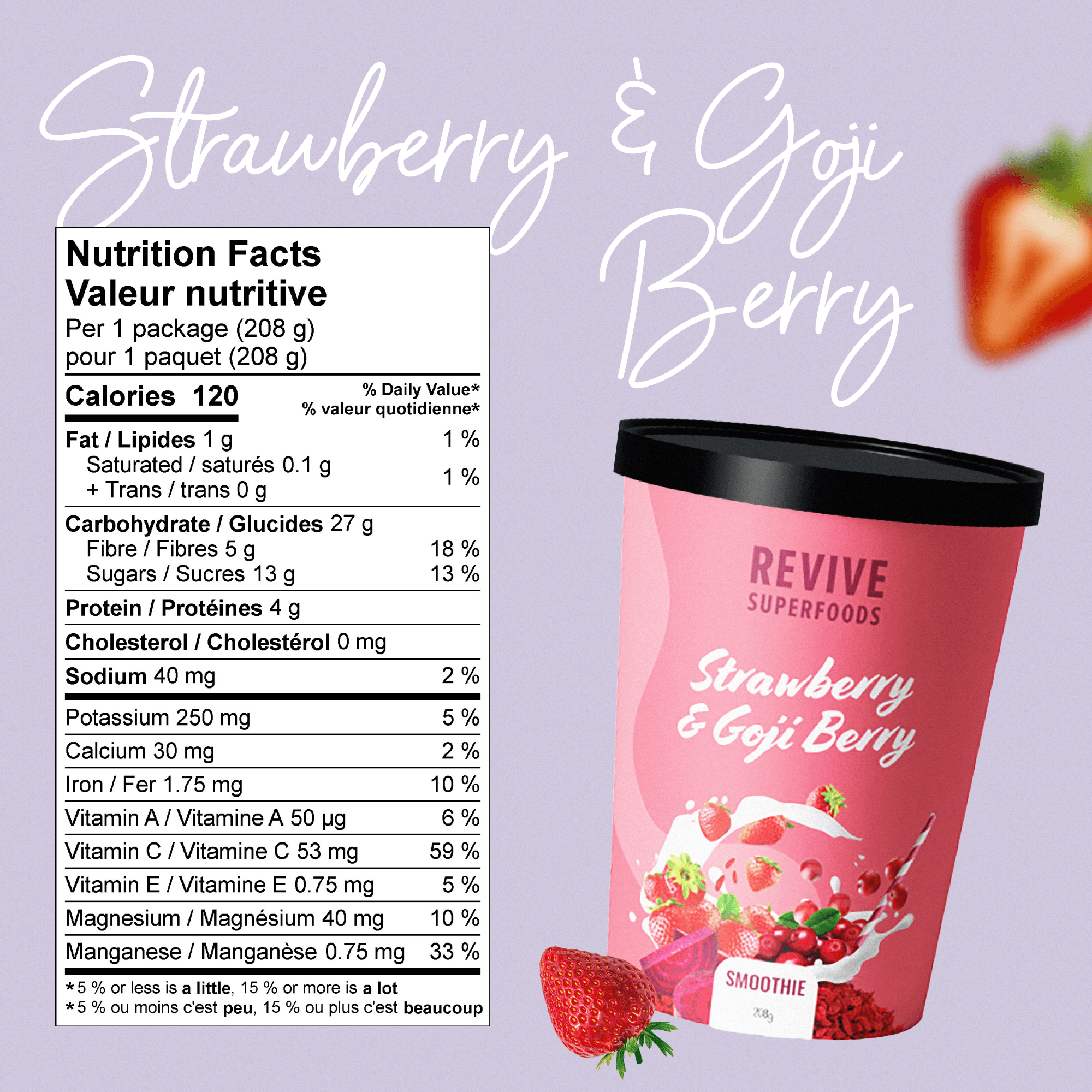 Revive listing picture: Strawberry and Goji Berry and its nutrition facts