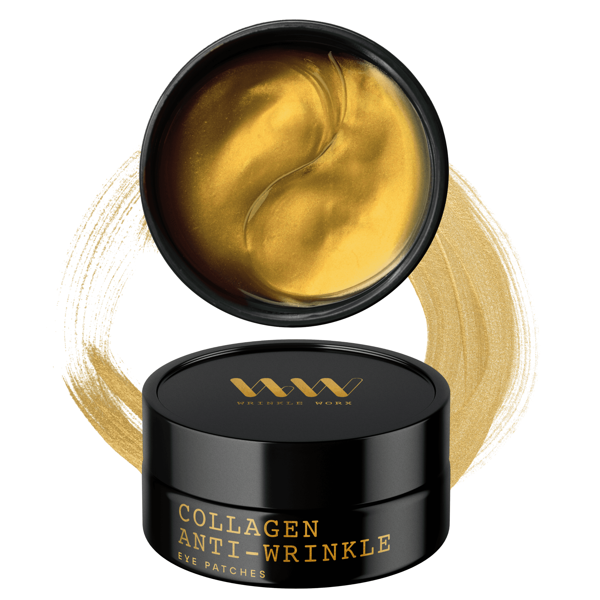 Wrinkle Worx Collagen Anti-Wrinkle eye patches, the open jar, the main listing picture
